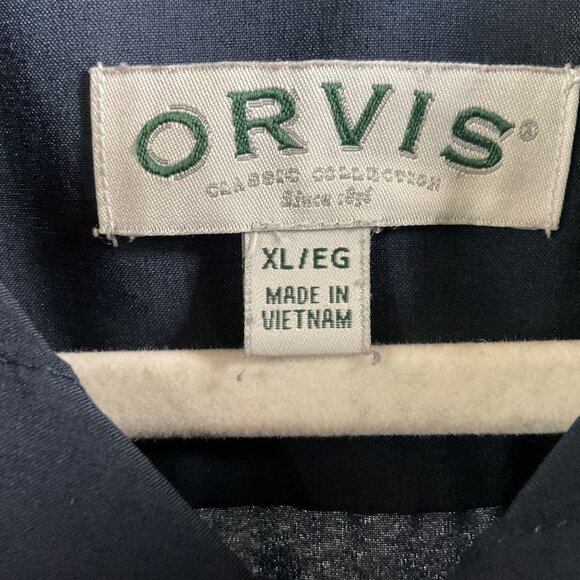 ORVIS Tech Work Shirt Men's XL Polyester Navy Button Up Short Sleeve 1494392 - Picture 4 of 6